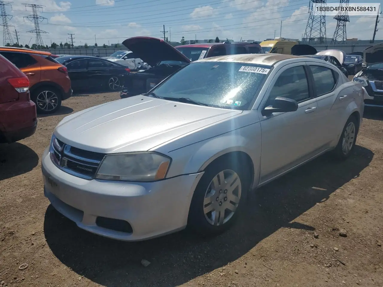 2011 Dodge Avenger Express VIN: 1B3BD4FBXBN588431 Lot: 62300175