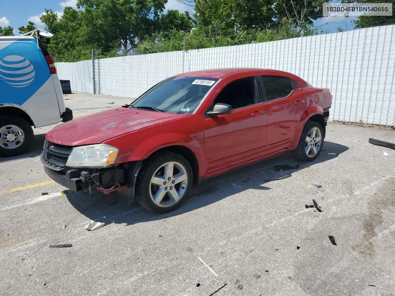2011 Dodge Avenger Express VIN: 1B3BD4FB1BN540655 Lot: 62308155