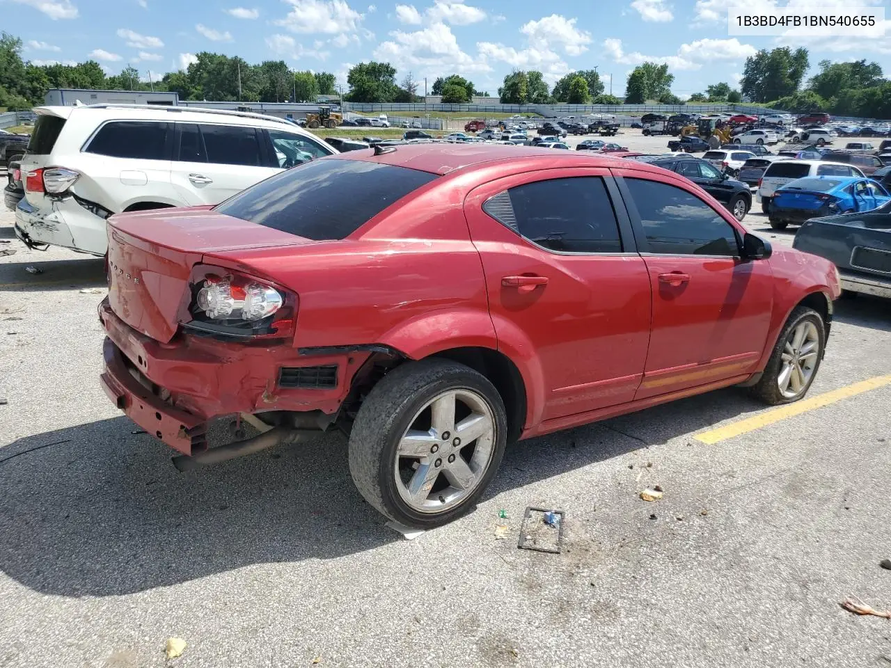2011 Dodge Avenger Express VIN: 1B3BD4FB1BN540655 Lot: 62308155