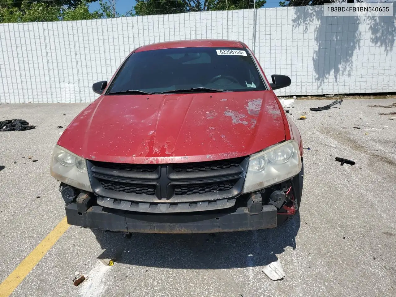 2011 Dodge Avenger Express VIN: 1B3BD4FB1BN540655 Lot: 62308155