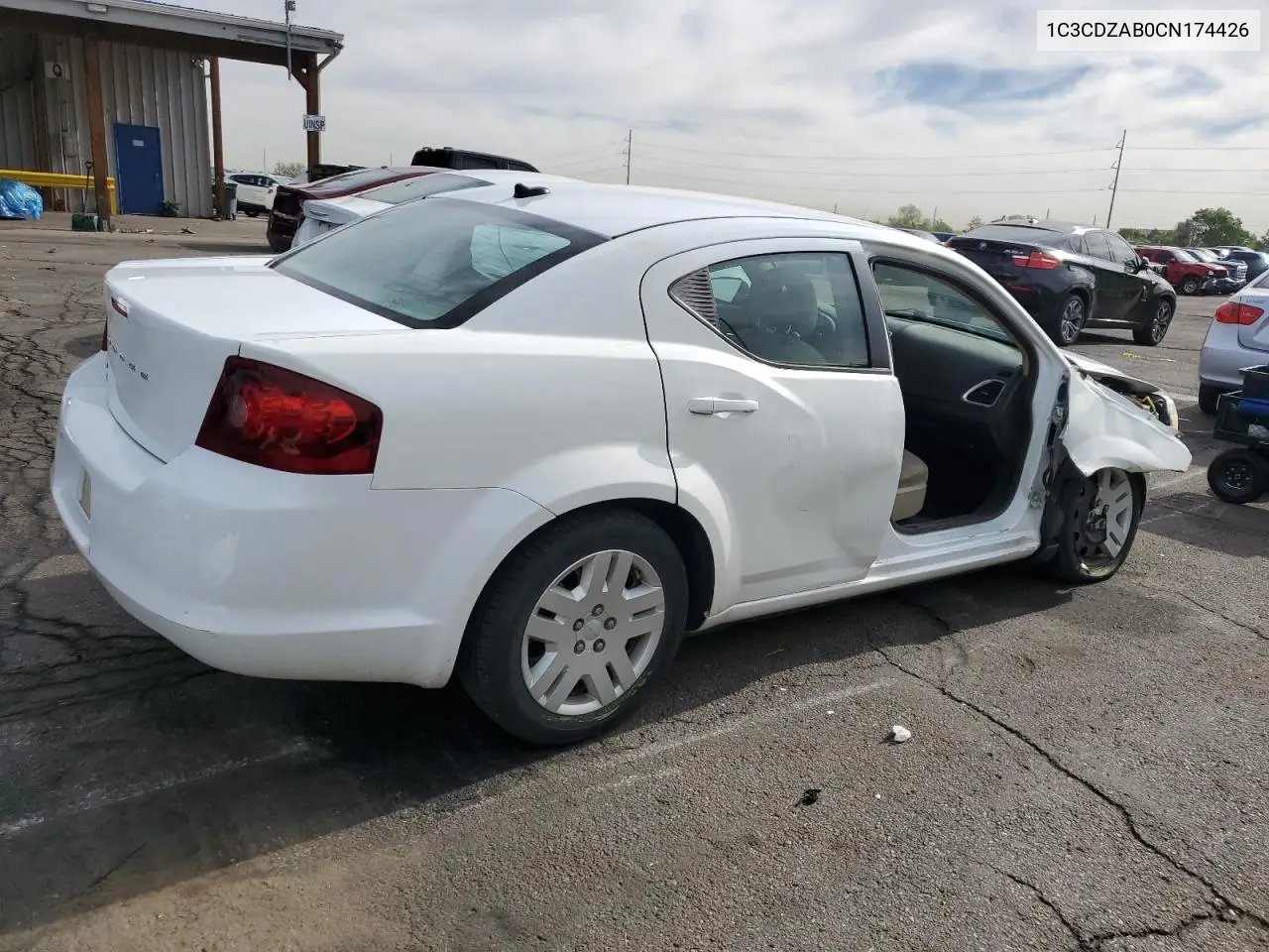 2012 Dodge Avenger Se VIN: 1C3CDZAB0CN174426 Lot: 56242325