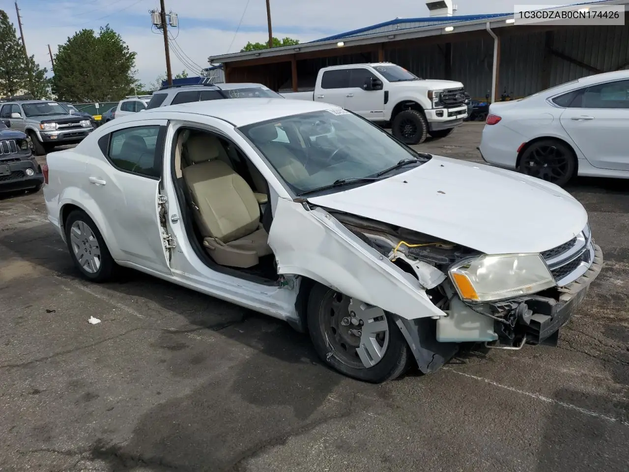 2012 Dodge Avenger Se VIN: 1C3CDZAB0CN174426 Lot: 56242325