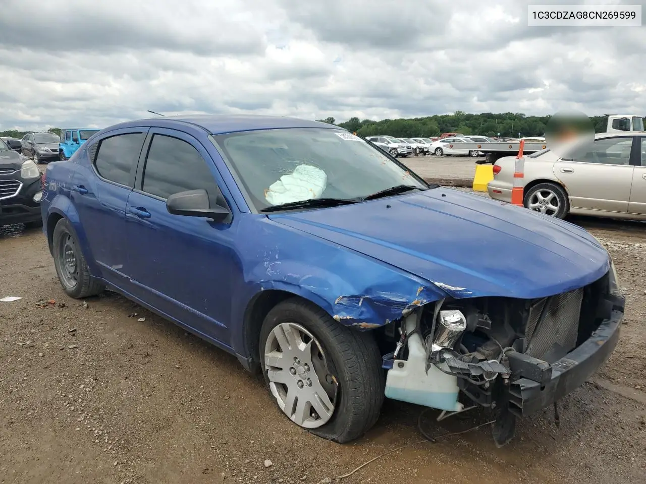 2012 Dodge Avenger Se VIN: 1C3CDZAG8CN269599 Lot: 58558585