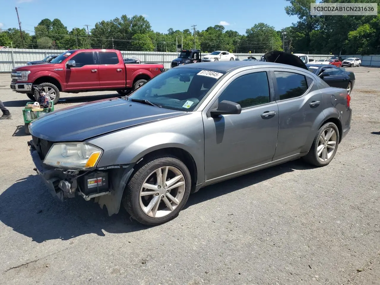 2012 Dodge Avenger Se VIN: 1C3CDZAB1CN231636 Lot: 61724845