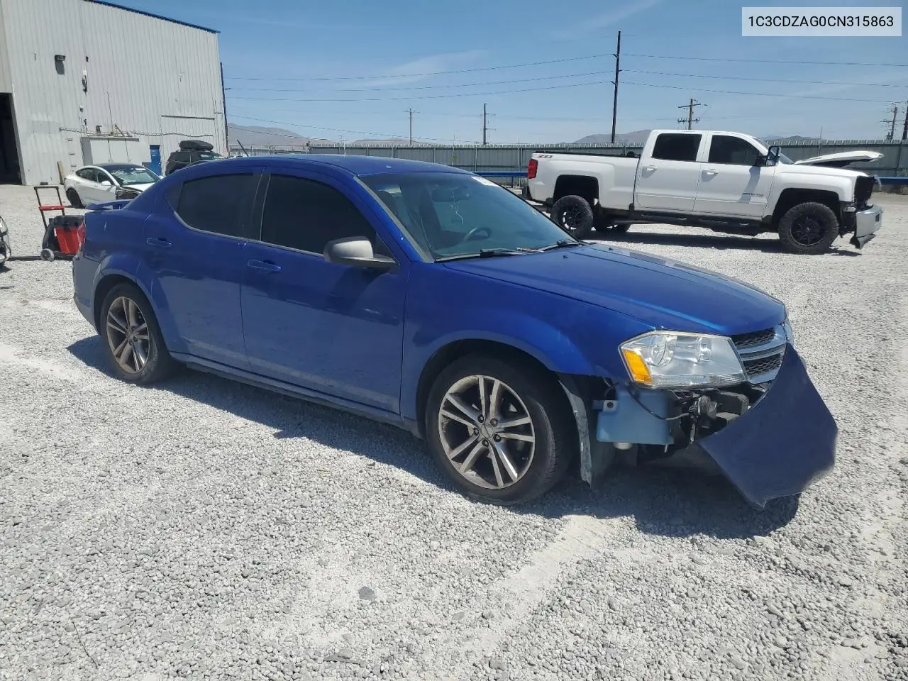 2012 Dodge Avenger Se VIN: 1C3CDZAG0CN315863 Lot: 62707565