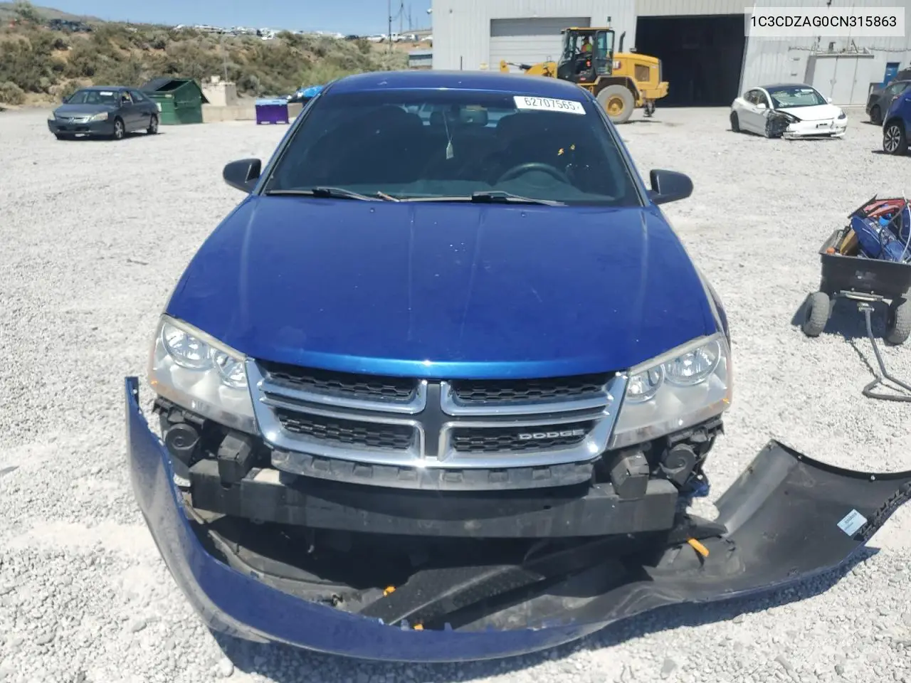2012 Dodge Avenger Se VIN: 1C3CDZAG0CN315863 Lot: 62707565