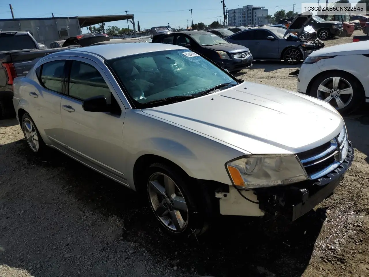 2012 Dodge Avenger Se VIN: 1C3CDZAB5CN322845 Lot: 66049755