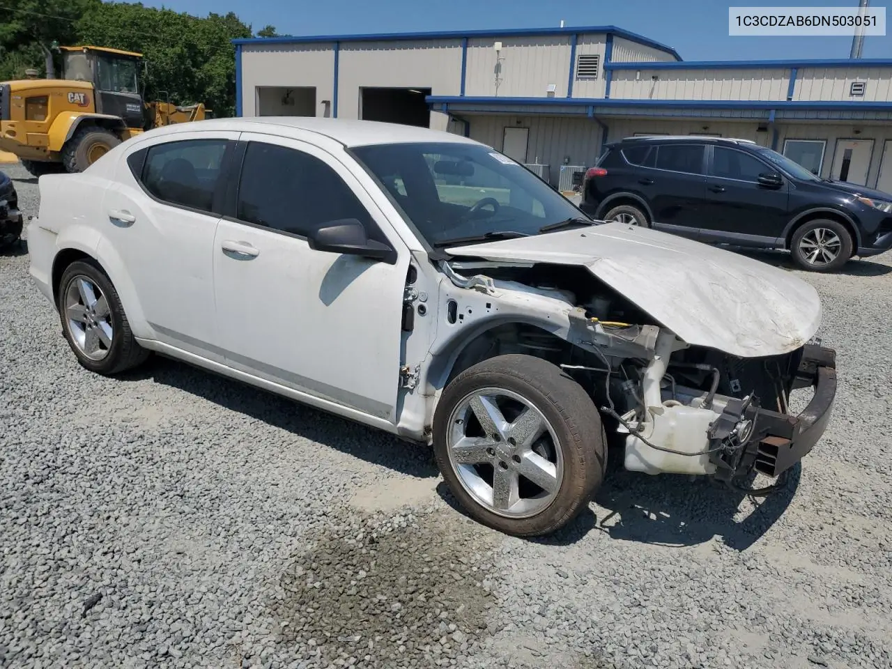 2013 Dodge Avenger Se VIN: 1C3CDZAB6DN503051 Lot: 62722365
