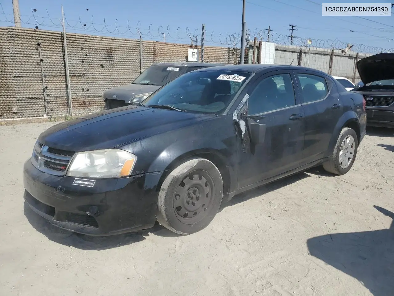 2013 Dodge Avenger Se VIN: 1C3CDZAB0DN754390 Lot: 62765625