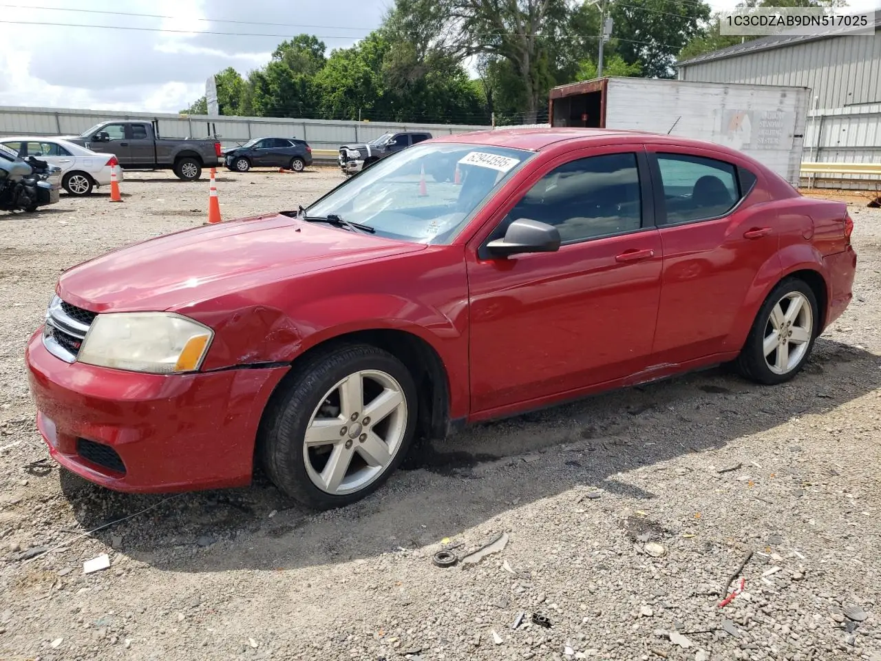 2013 Dodge Avenger Se VIN: 1C3CDZAB9DN517025 Lot: 62944595