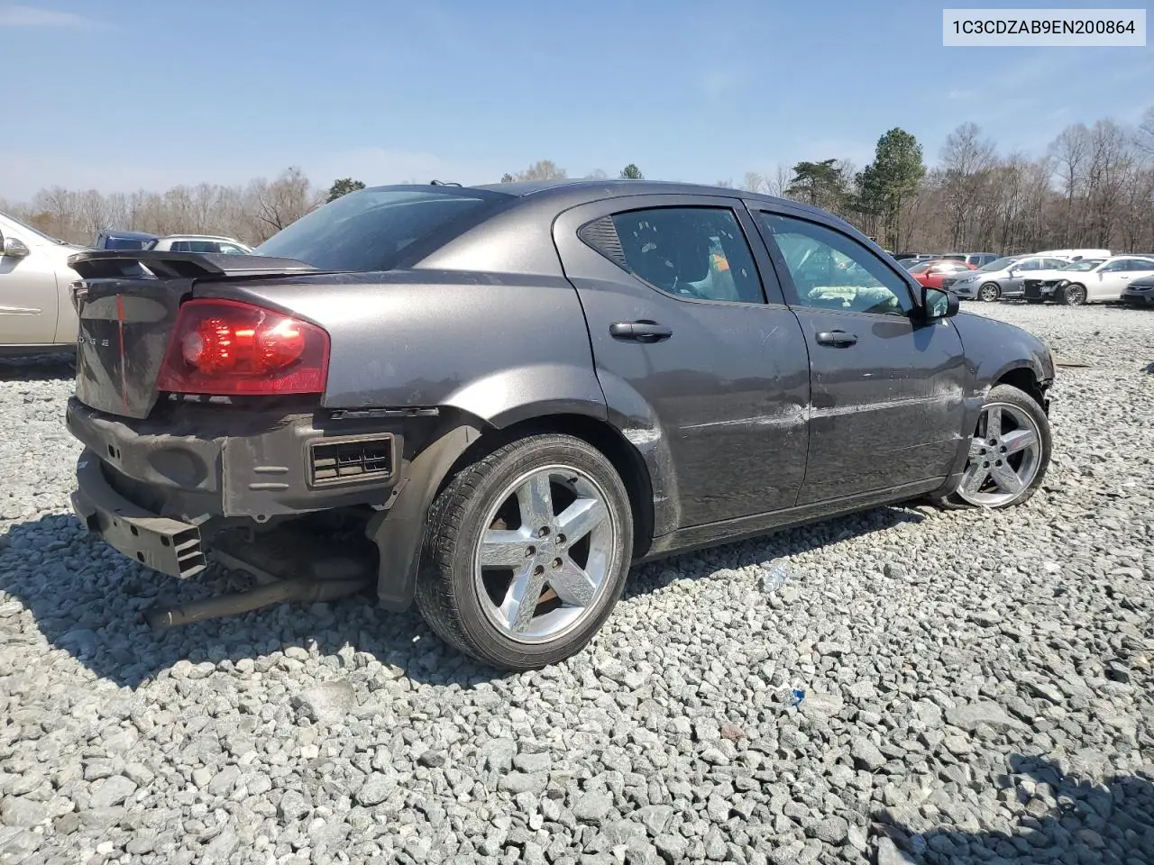 2014 Dodge Avenger Se VIN: 1C3CDZAB9EN200864 Lot: 50874185
