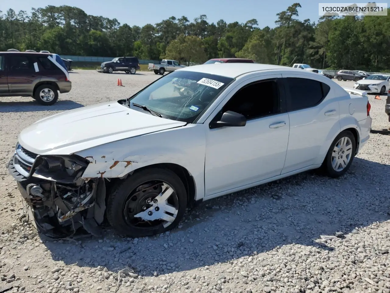 2014 Dodge Avenger Se VIN: 1C3CDZAB6EN215211 Lot: 52684155
