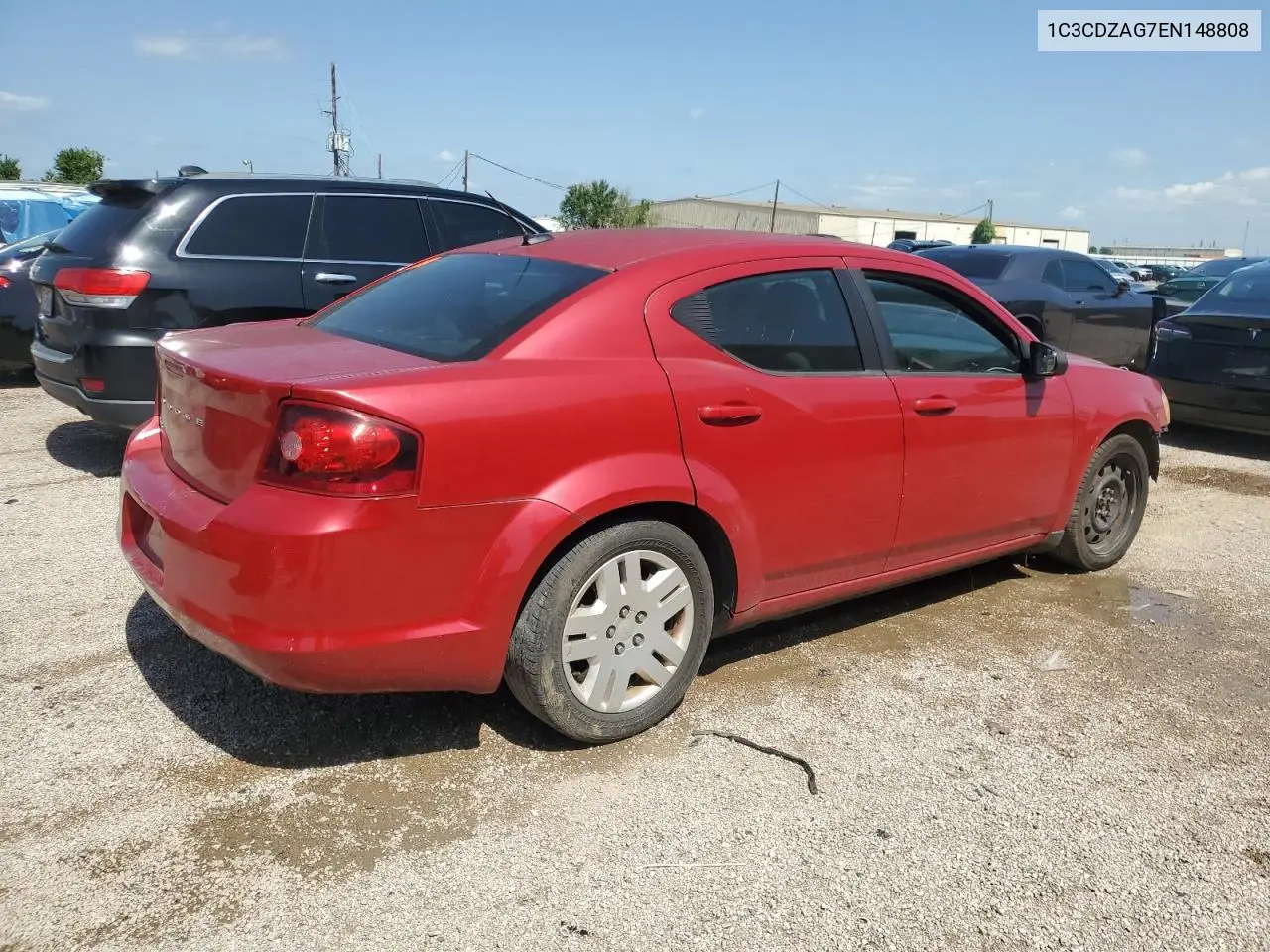 2014 Dodge Avenger Se VIN: 1C3CDZAG7EN148808 Lot: 54441095