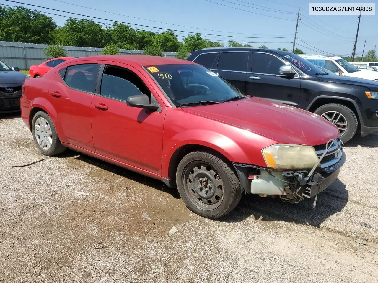 2014 Dodge Avenger Se VIN: 1C3CDZAG7EN148808 Lot: 54441095