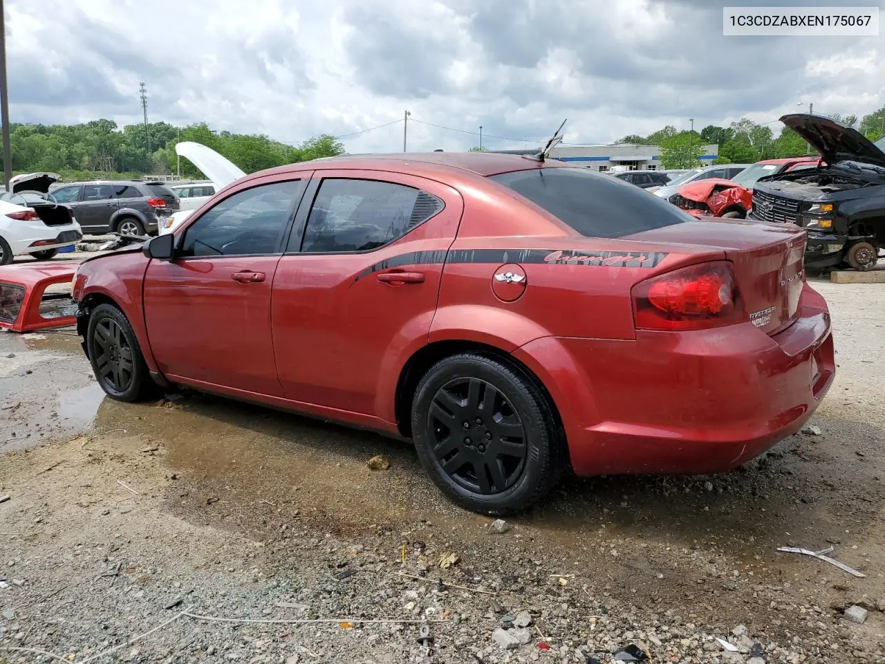 2014 Dodge Avenger Se VIN: 1C3CDZABXEN175067 Lot: 55460195