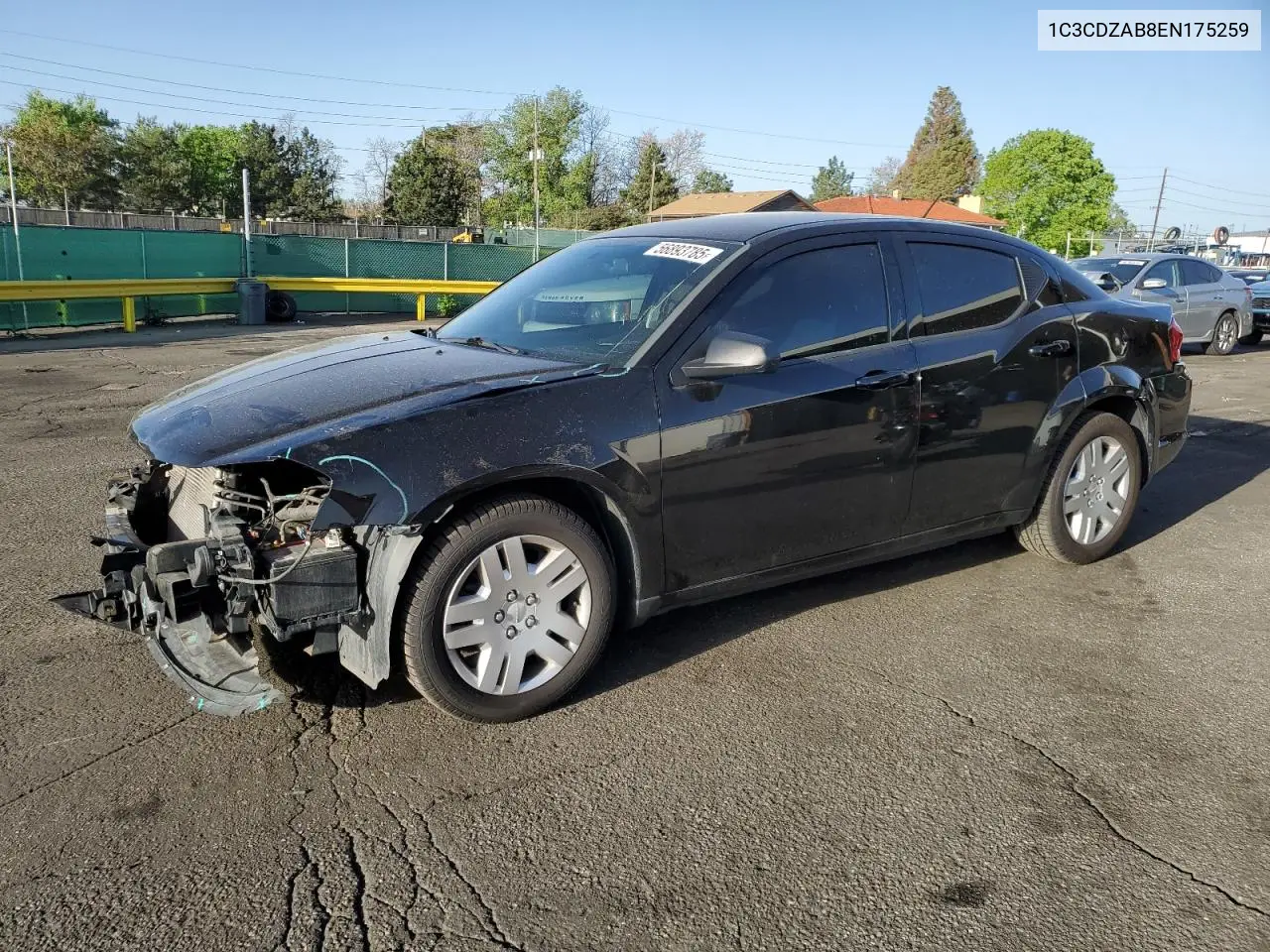 2014 Dodge Avenger Se VIN: 1C3CDZAB8EN175259 Lot: 56893785