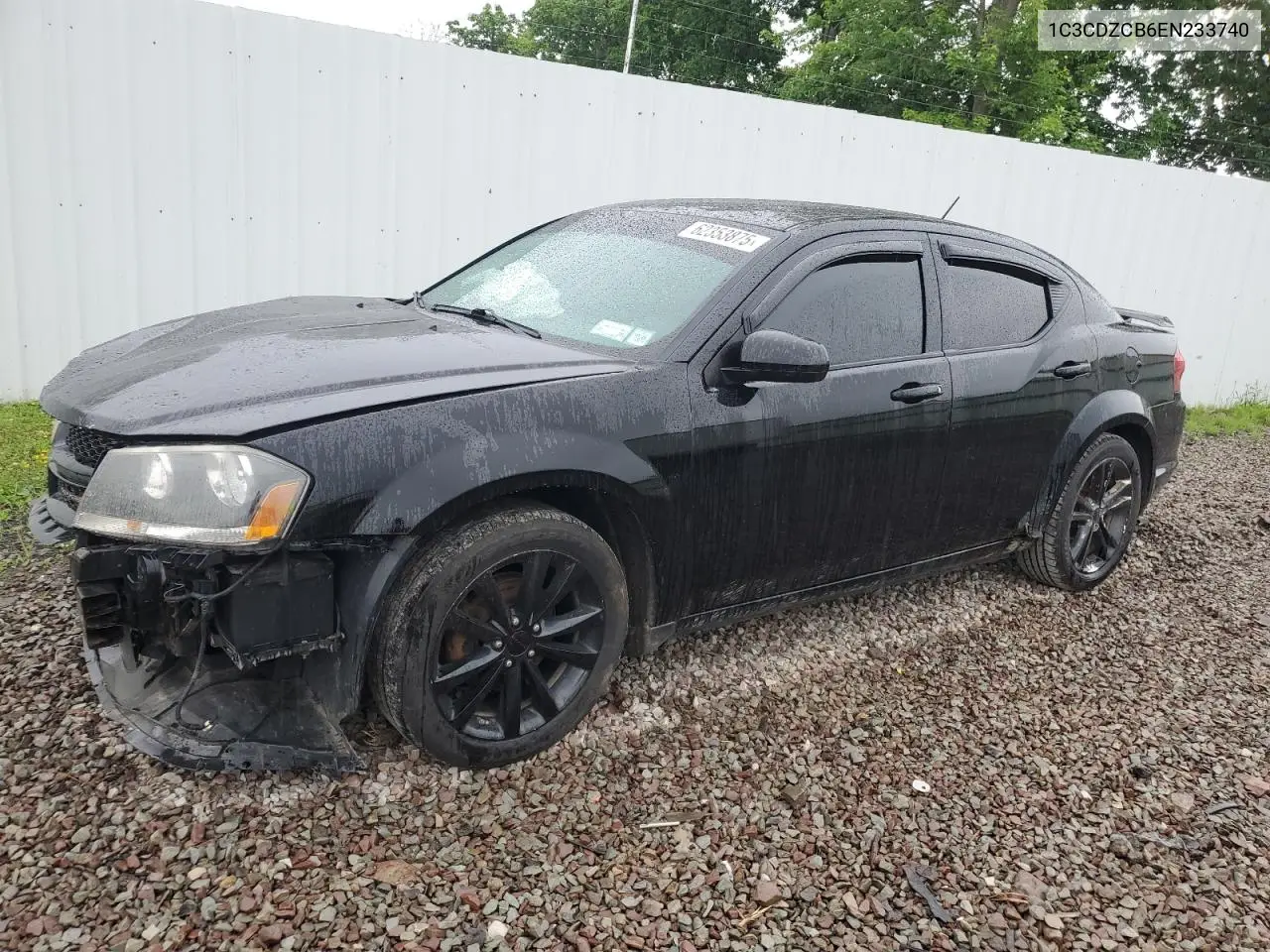 2014 Dodge Avenger Sxt VIN: 1C3CDZCB6EN233740 Lot: 62353875