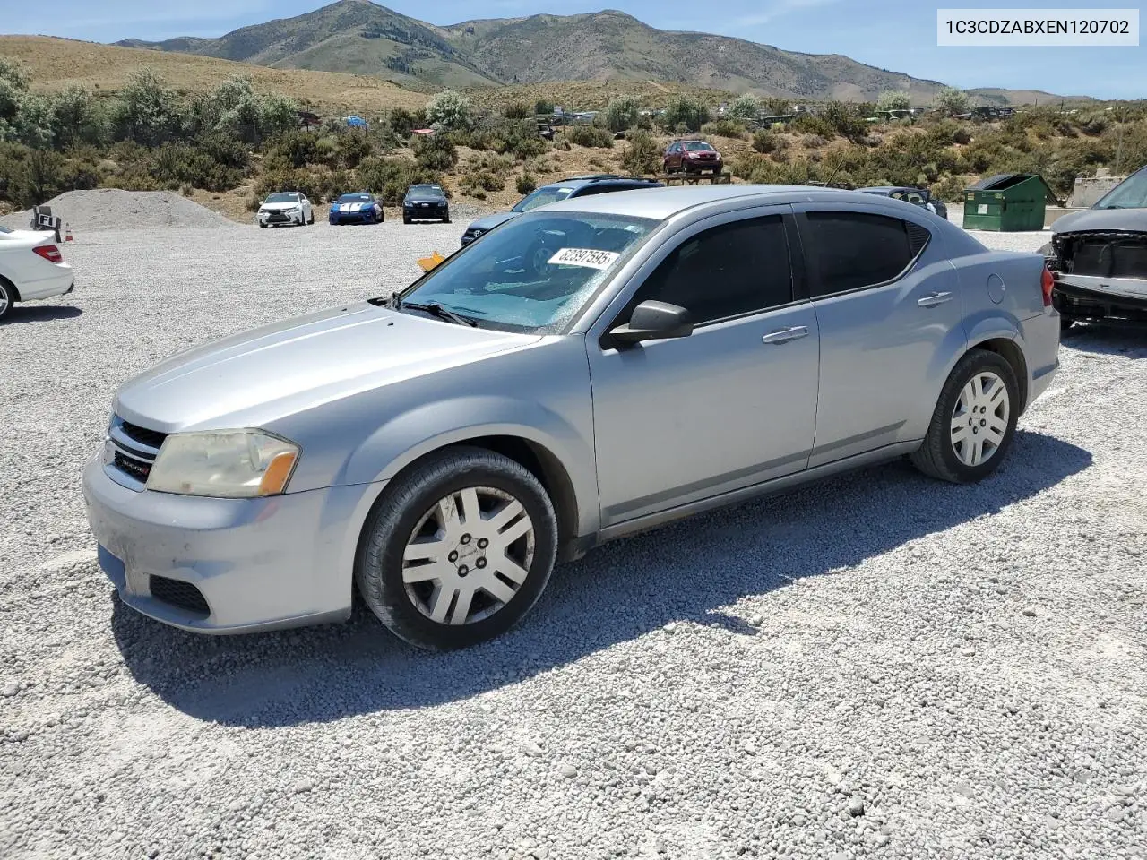 2014 Dodge Avenger Se VIN: 1C3CDZABXEN120702 Lot: 62397595
