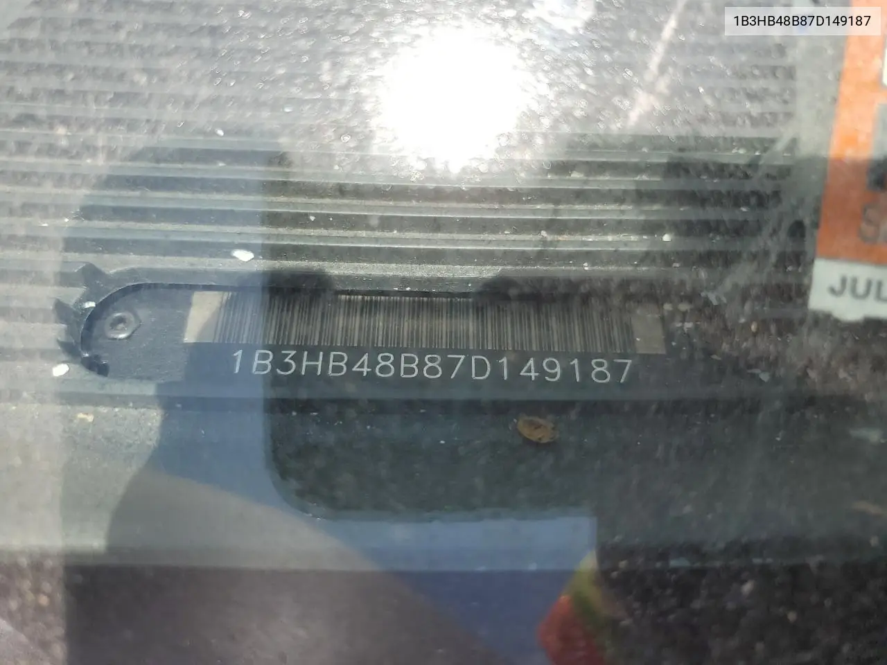 2007 Dodge Caliber Sxt VIN: 1B3HB48B87D149187 Lot: 57079095