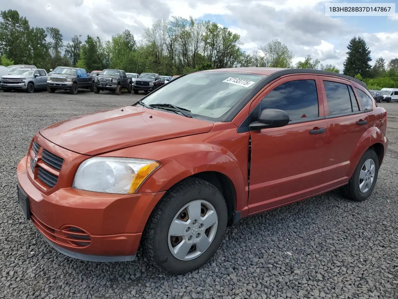 2007 Dodge Caliber VIN: 1B3HB28B37D147867 Lot: 57133775