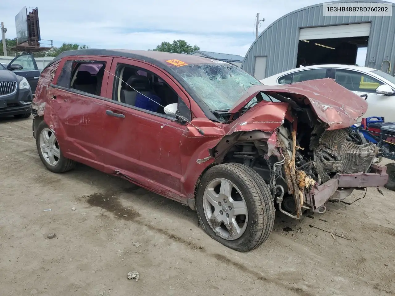2008 Dodge Caliber Sxt VIN: 1B3HB48B78D760202 Lot: 57071615
