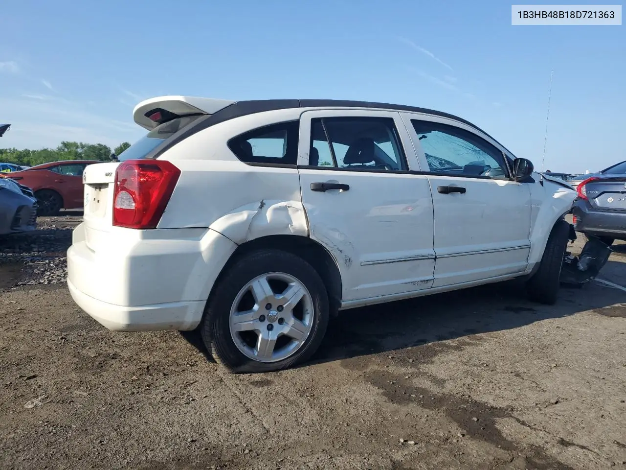 2008 Dodge Caliber Sxt VIN: 1B3HB48B18D721363 Lot: 63033975