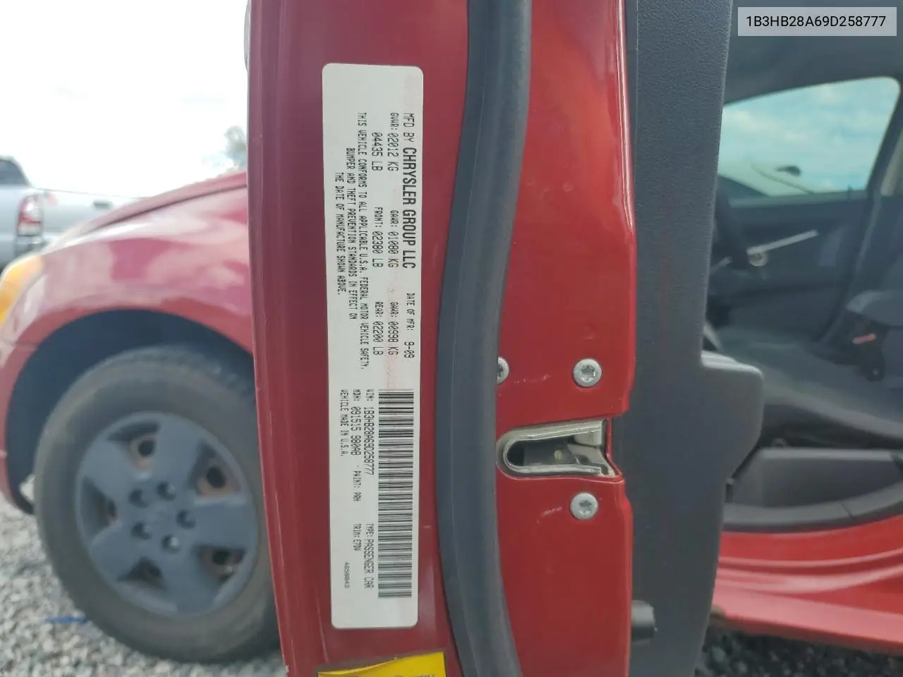 2009 Dodge Caliber Se VIN: 1B3HB28A69D258777 Lot: 56851875