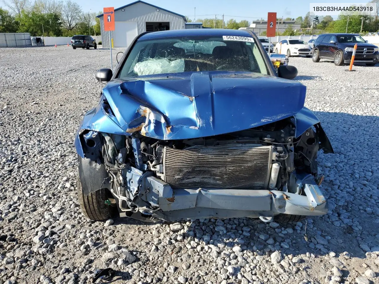 2010 Dodge Caliber Mainstreet VIN: 1B3CB3HA4AD543918 Lot: 56243095