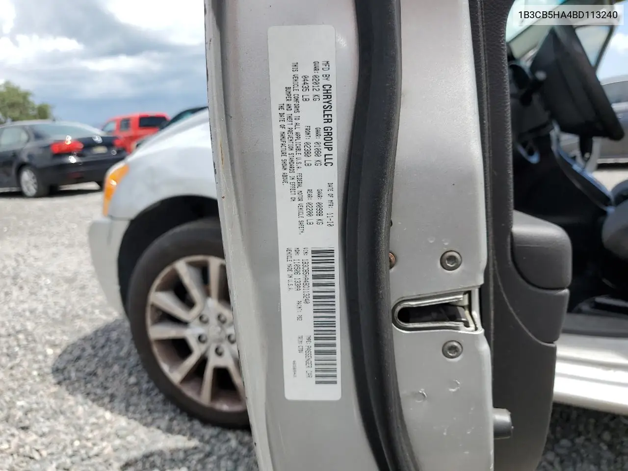 2011 Dodge Caliber Heat VIN: 1B3CB5HA4BD113240 Lot: 59686995