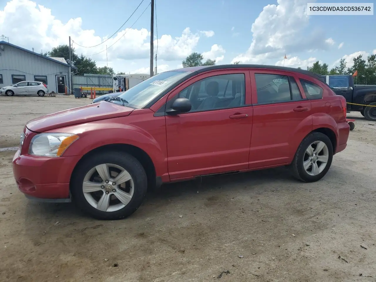 2012 Dodge Caliber Sxt VIN: 1C3CDWDA3CD536742 Lot: 62701965