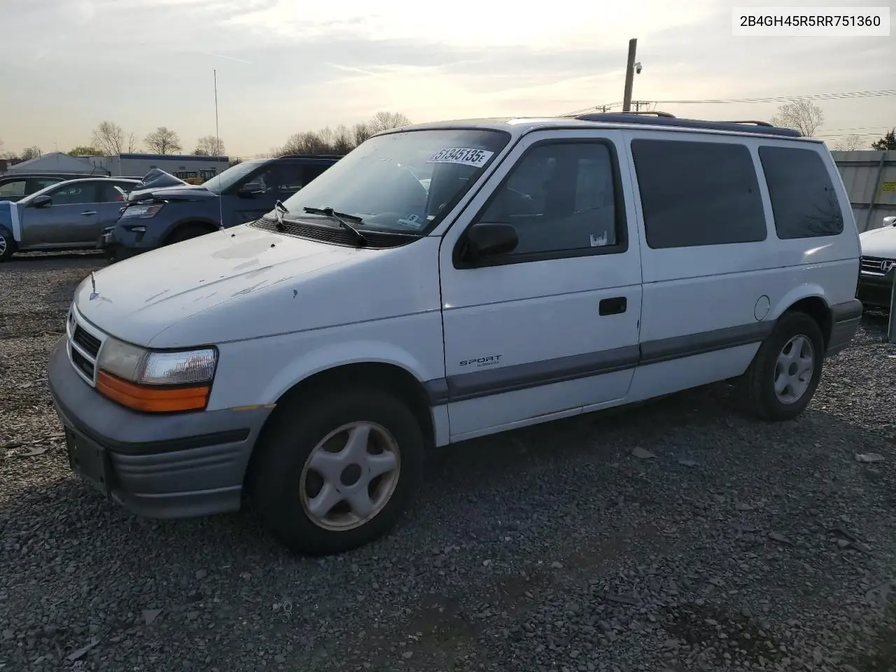 1994 Dodge Caravan Se VIN: 2B4GH45R5RR751360 Lot: 51345135