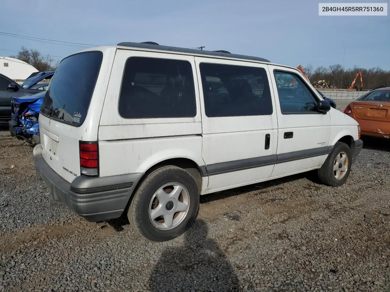 1994 Dodge Caravan Se VIN: 2B4GH45R5RR751360 Lot: 51345135