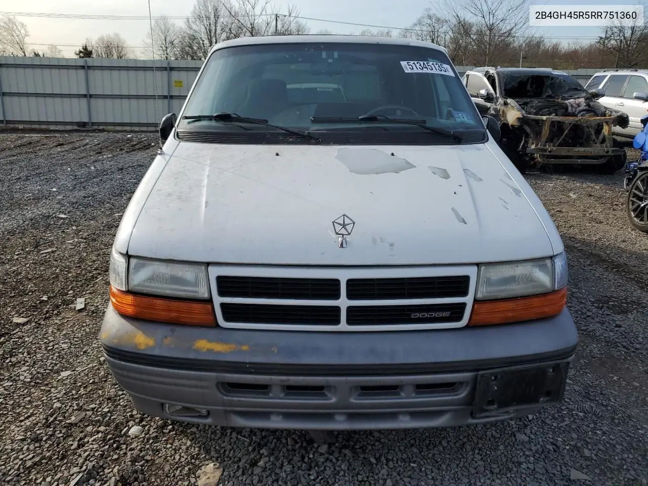 1994 Dodge Caravan Se VIN: 2B4GH45R5RR751360 Lot: 51345135