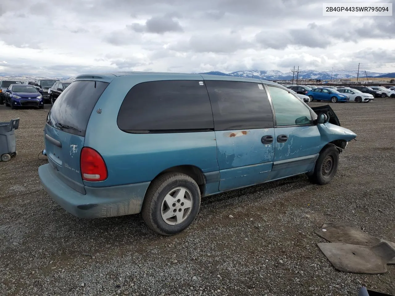 1998 Dodge Grand Caravan Se VIN: 2B4GP4435WR795094 Lot: 81107684
