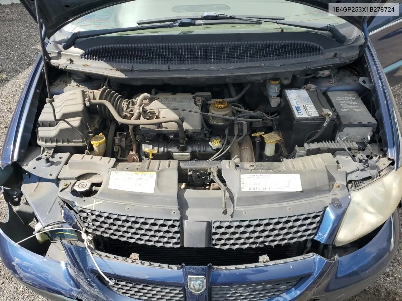 2001 Dodge Caravan Se VIN: 1B4GP253X1B278724 Lot: 56386365