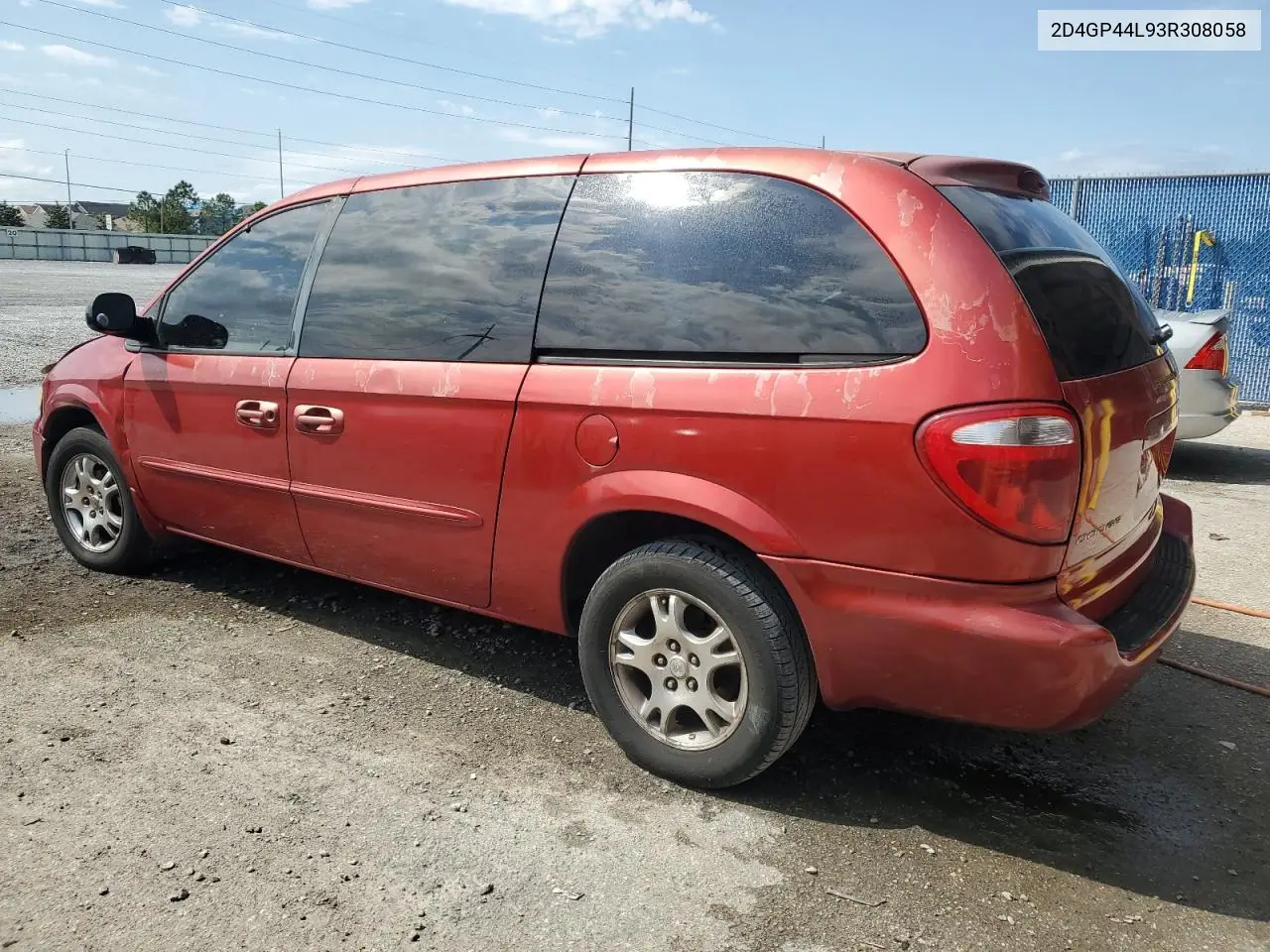 2003 Dodge Grand Caravan Sport VIN: 2D4GP44L93R308058 Lot: 52181775