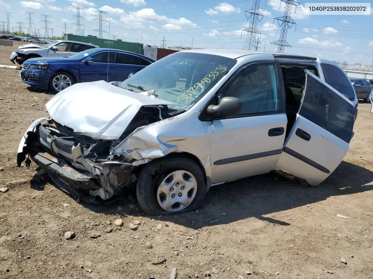 2003 Dodge Caravan Se VIN: 1D4GP25383B202072 Lot: 55799355