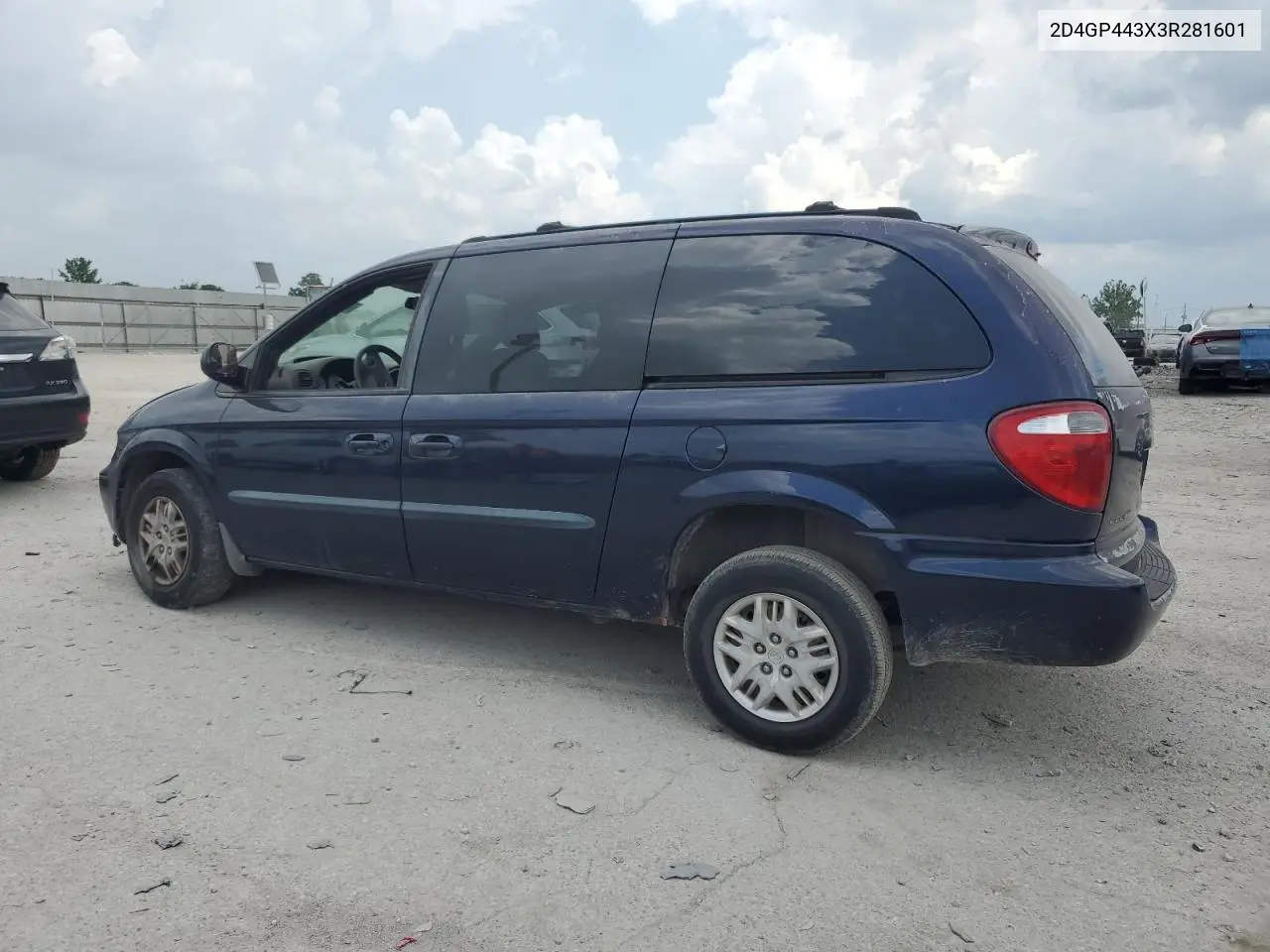 2003 Dodge Grand Caravan Sport VIN: 2D4GP443X3R281601 Lot: 61799035