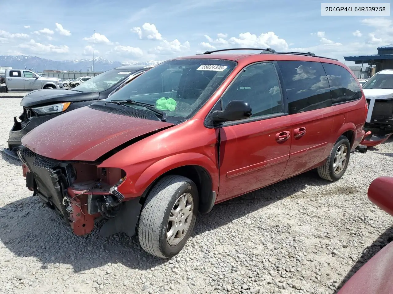 2004 Dodge Grand Caravan Sxt VIN: 2D4GP44L64R539758 Lot: 58824385