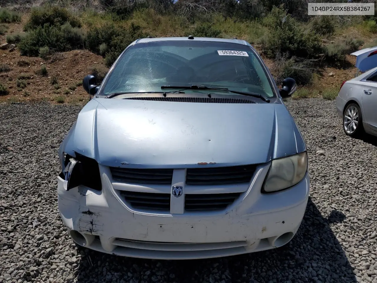 2005 Dodge Grand Caravan Se VIN: 1D4GP24RX5B384267 Lot: 59364325