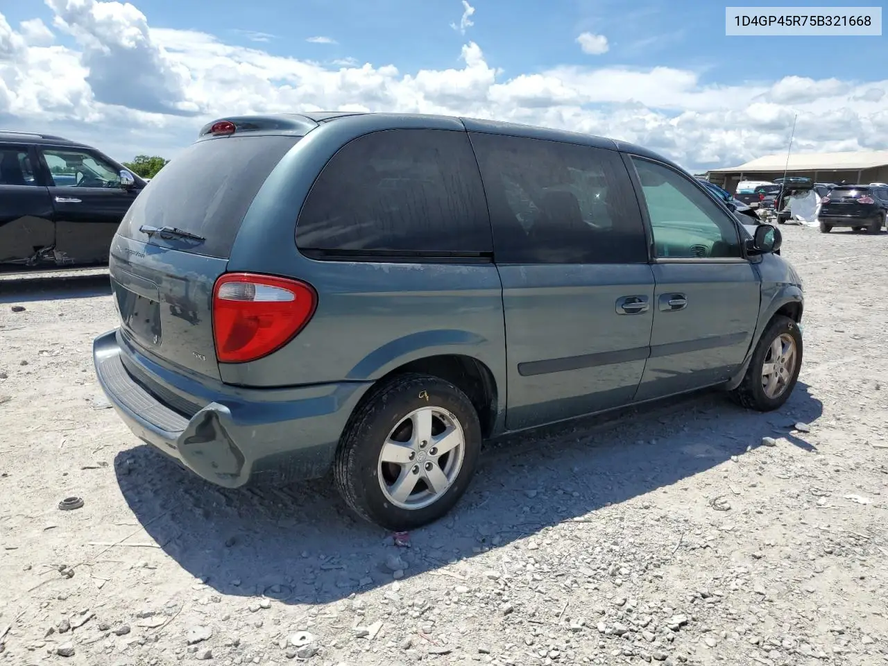 2005 Dodge Caravan Sxt VIN: 1D4GP45R75B321668 Lot: 65255285