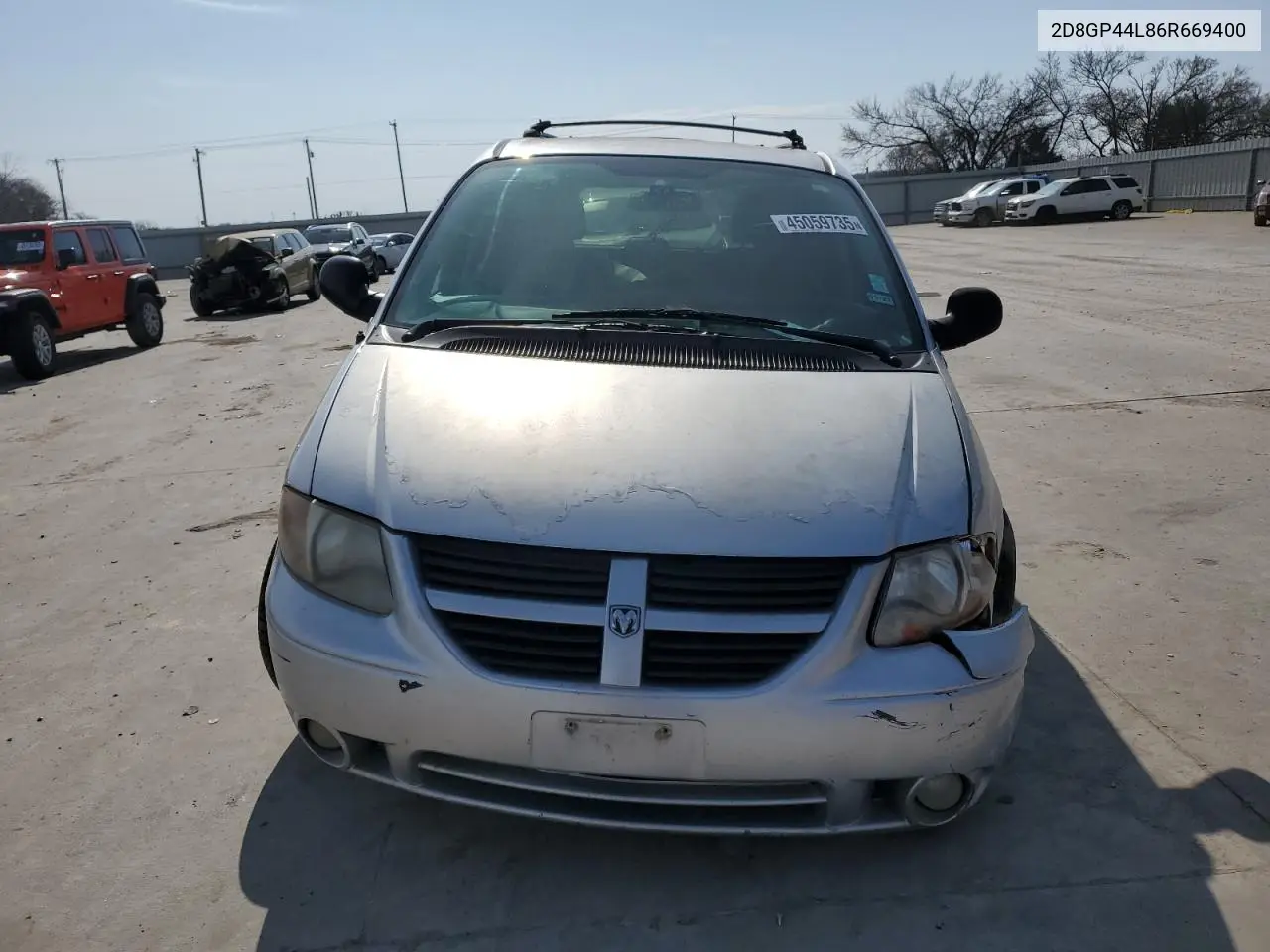 2006 Dodge Grand Caravan Sxt VIN: 2D8GP44L86R669400 Lot: 45059735