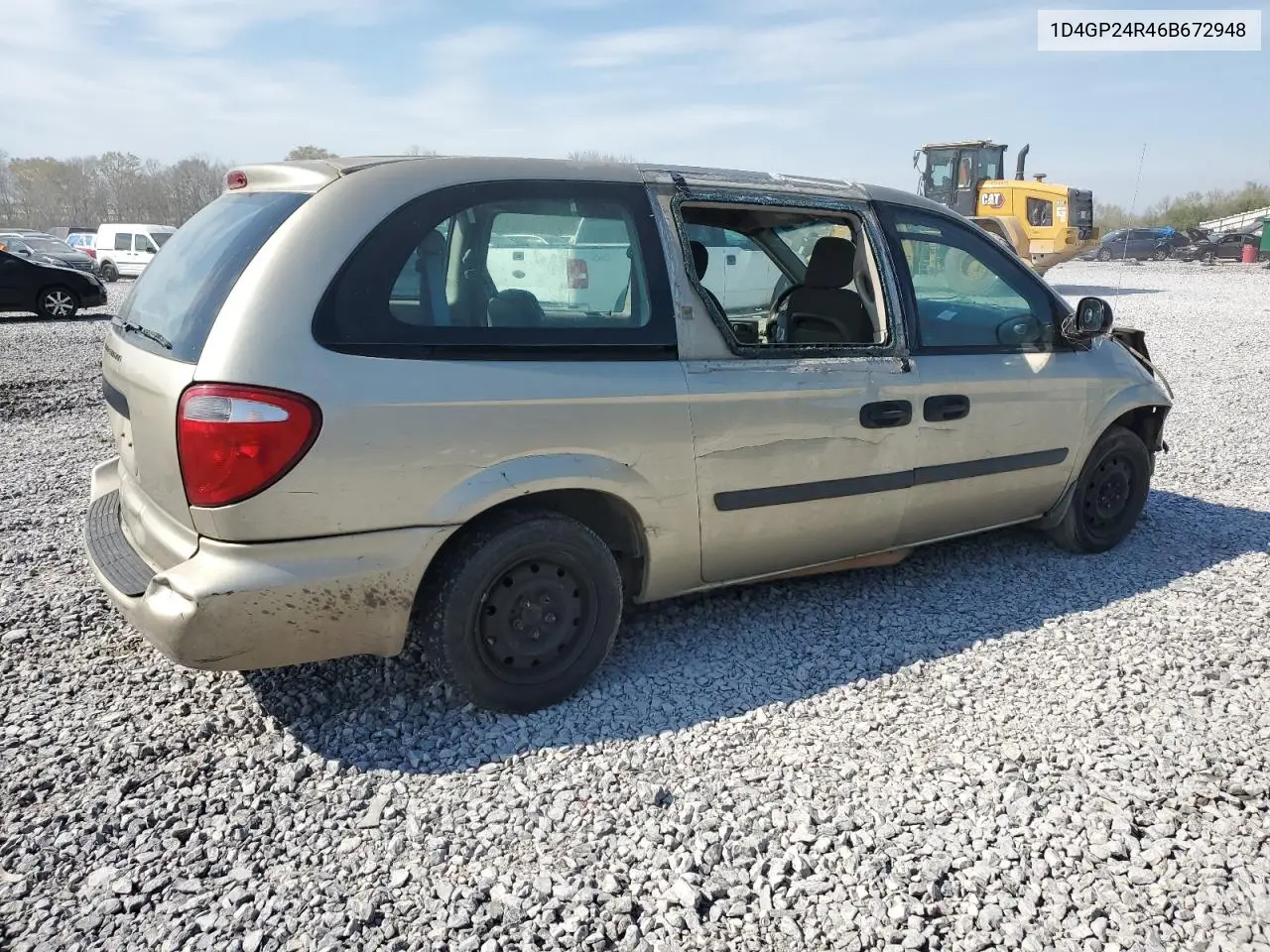 2006 Dodge Grand Caravan Se VIN: 1D4GP24R46B672948 Lot: 50999325