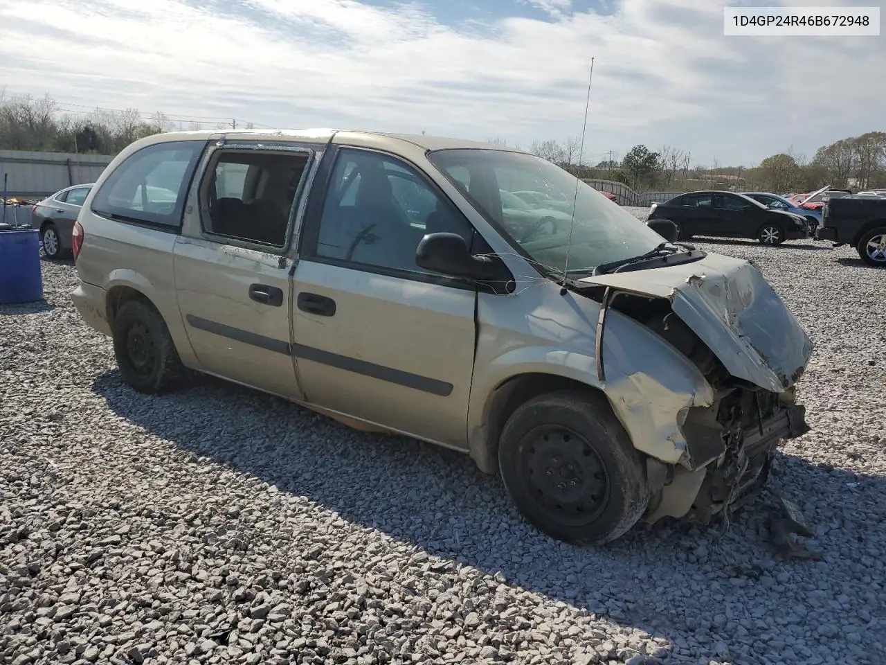 2006 Dodge Grand Caravan Se VIN: 1D4GP24R46B672948 Lot: 50999325