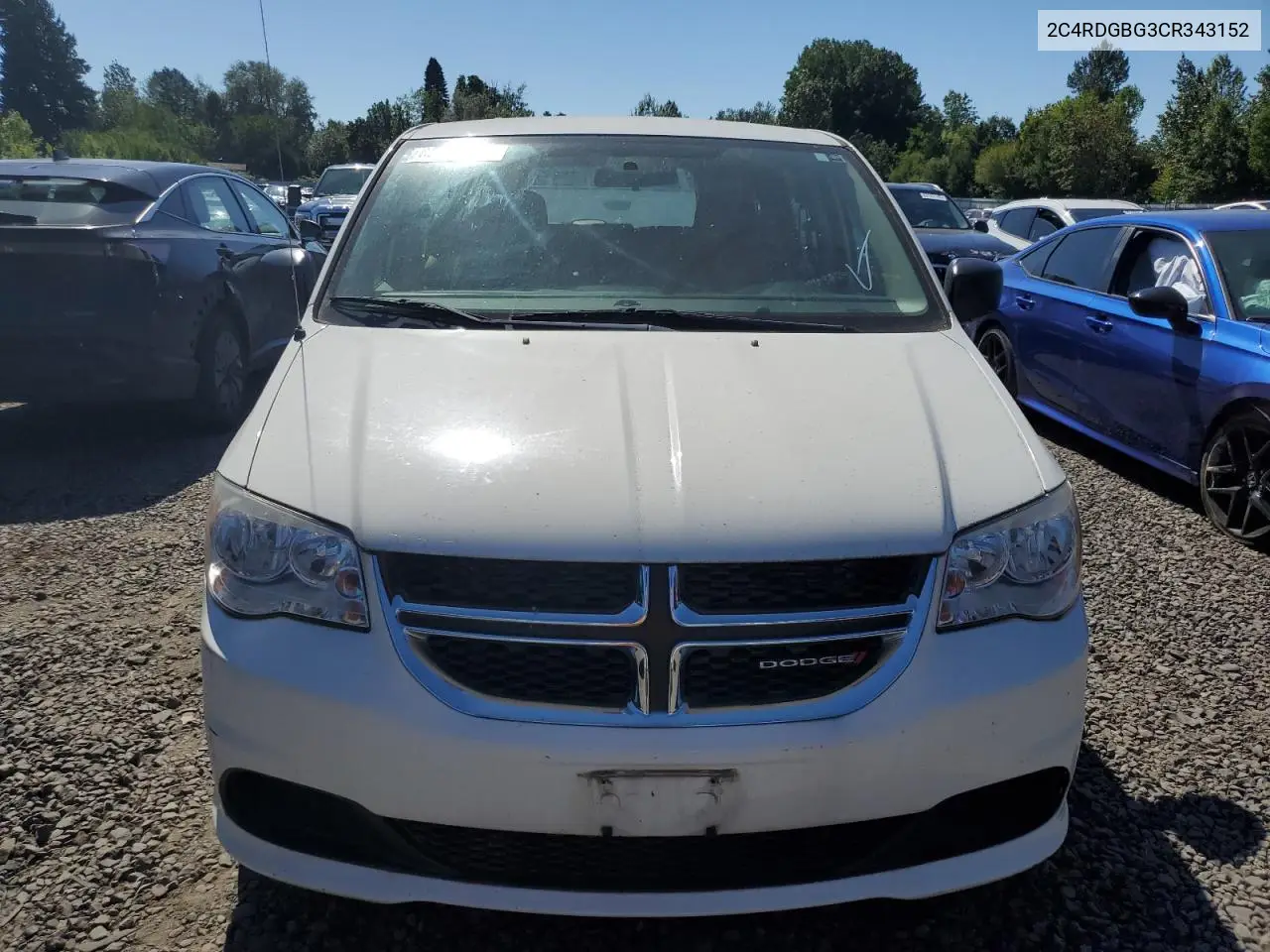 2012 Dodge Grand Caravan Se VIN: 2C4RDGBG3CR343152 Lot: 63167725