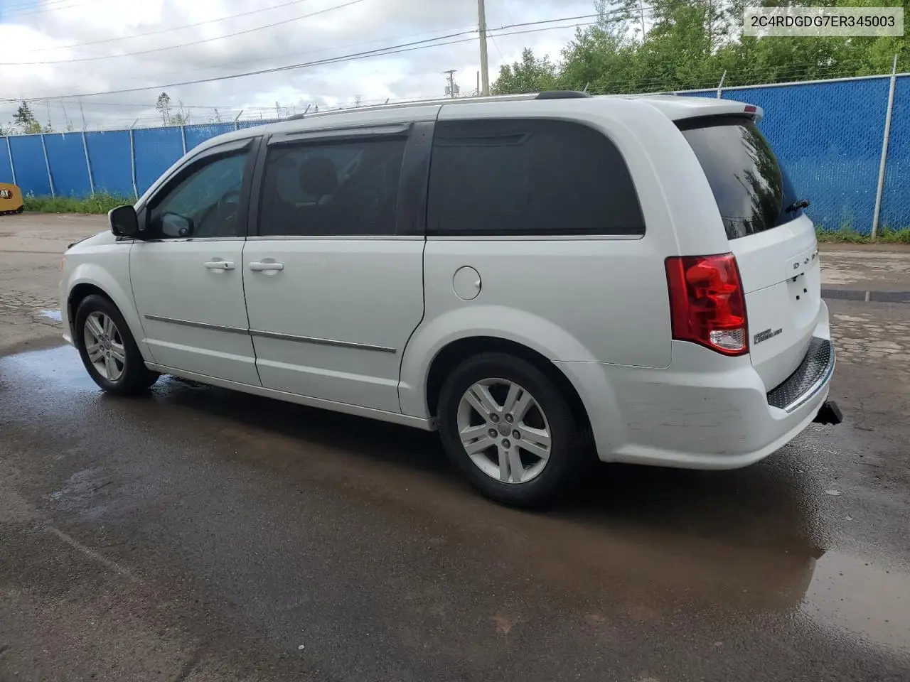 2014 Dodge Grand Caravan Crew VIN: 2C4RDGDG7ER345003 Lot: 62523665
