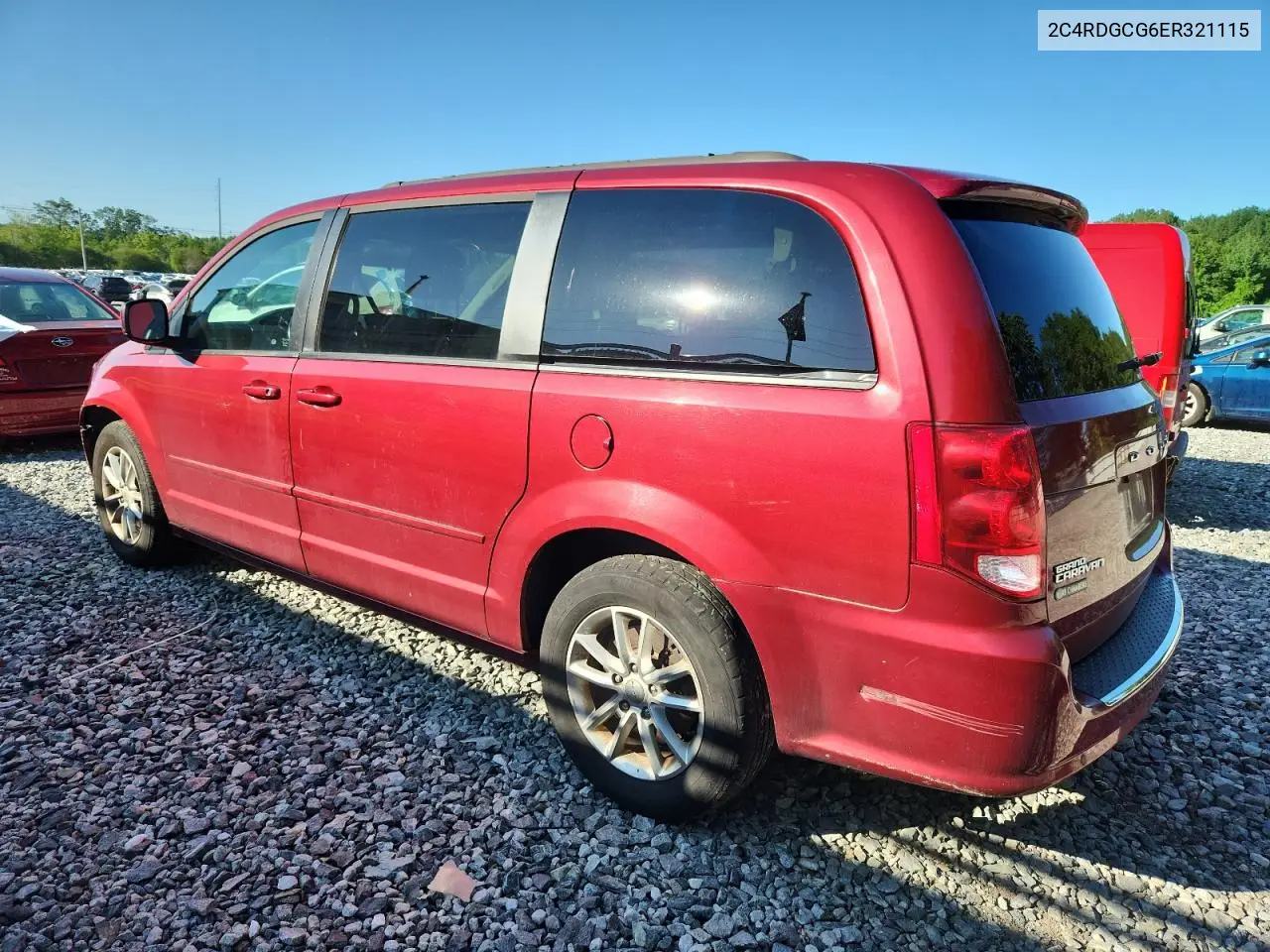 2014 Dodge Grand Caravan Sxt VIN: 2C4RDGCG6ER321115 Lot: 62841755