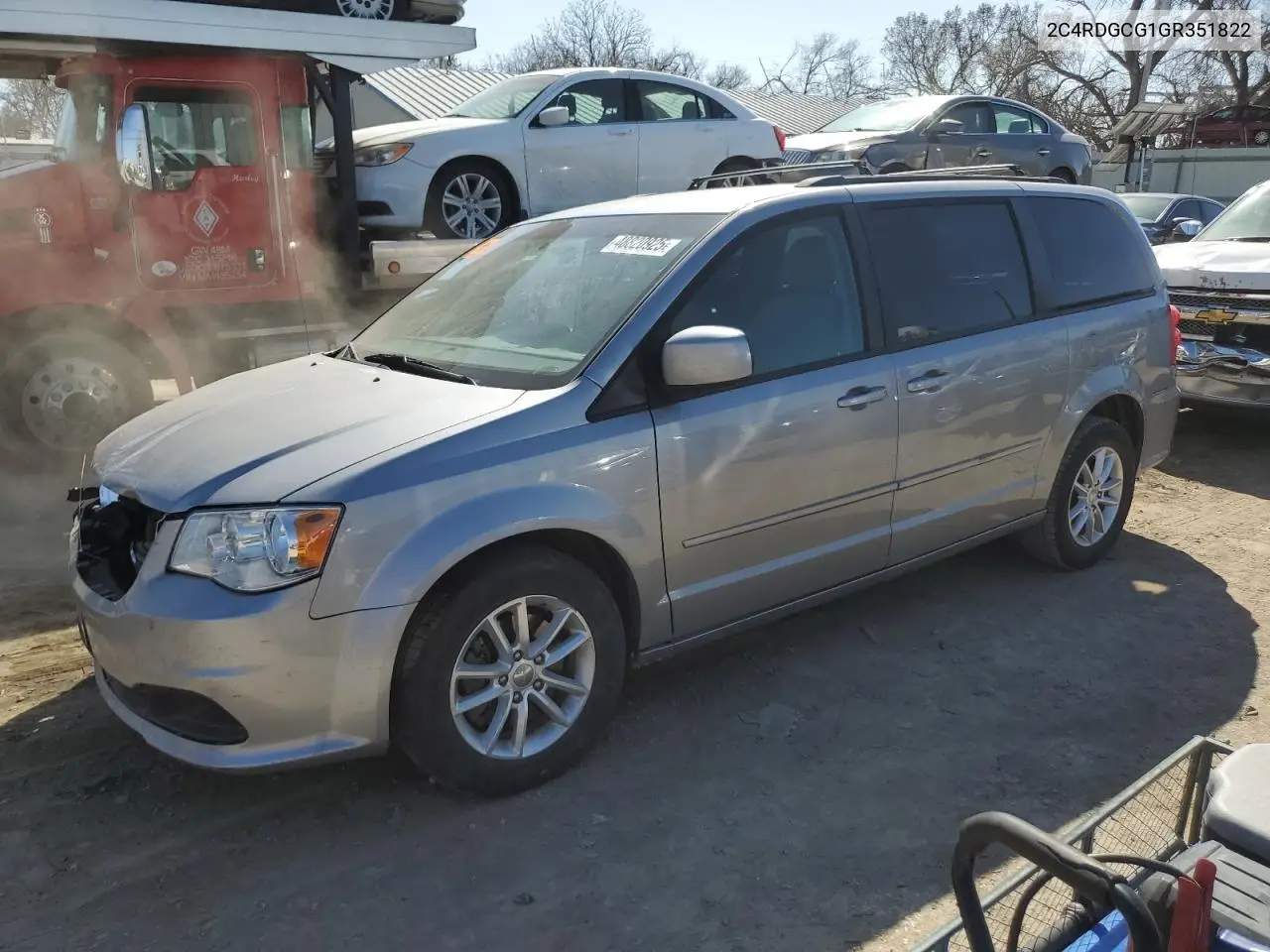 2016 Dodge Grand Caravan Sxt VIN: 2C4RDGCG1GR351822 Lot: 48820925