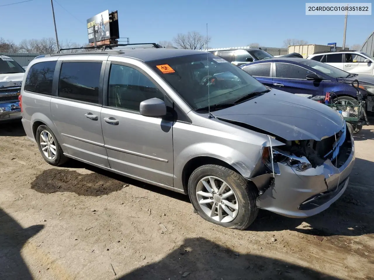 2016 Dodge Grand Caravan Sxt VIN: 2C4RDGCG1GR351822 Lot: 48820925
