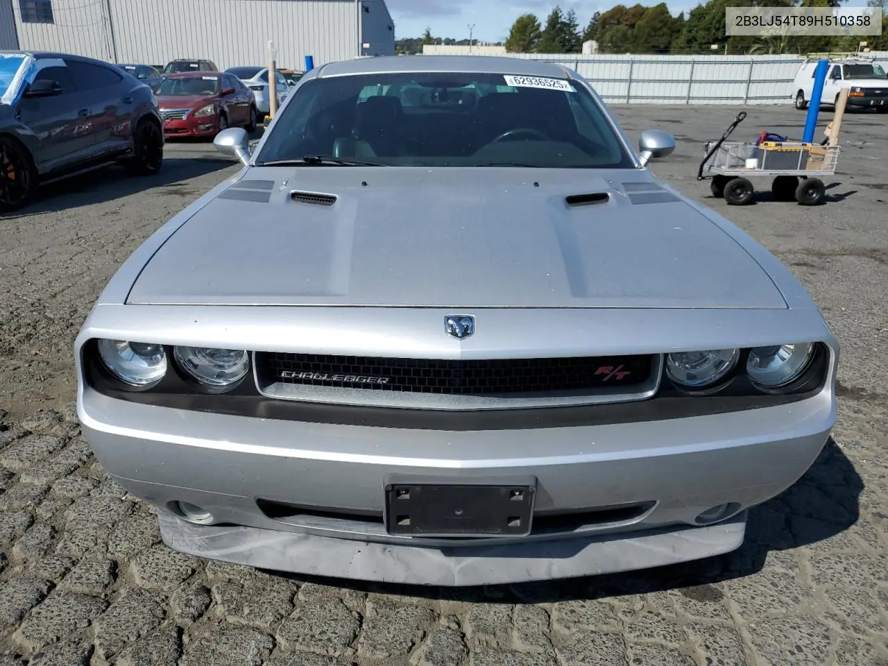 2009 Dodge Challenger R/T VIN: 2B3LJ54T89H510358 Lot: 62936525